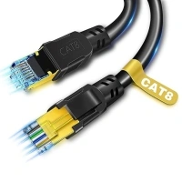 Cat8 Ethernet Cable, 1.5Ft 3Ft 6Ft 10Ft 15Ft 20Ft 30Ft 40Ft 50Ft 75Ft 100Ft Heavy Duty High Speed Internet Network Cable, LAN Cable, RJ45 Cable for Gaming, Router, Modem