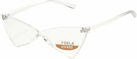 Yoela Triangle Thick Rimless Sunglasses One Piece Colored Transparent Sunglasses For Women and Men…