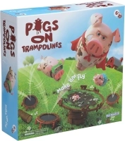 PlayMonster Pigs on Trampolines Board Games – Family Game, Kids Games, Multi-Player, Board Games for Family Night, Preschool Toys, Hand-Eye-Coordination Game, The Muddiest Pig Wins The Game, Ages 6+