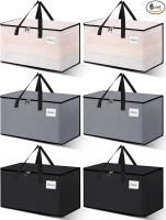 Heavy Duty Moving Bags - Extra Large Packing Bags and Storage Totes, Collapsible and Foldable Option for Moving and Storage, Multicolored, 93 L - 6 Pack