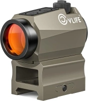 CVLIFE JackalHowl Red Dot Sight, Motion Awake 2 MOA Red Dot Optics, IPX7 Waterproof & Fogproof, 50,000H Battery Life, 1x20mm Compact Red Dot Scope for 21mm Picatinny Rail, Absolute Co-Witness