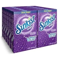 Sunkist Soda Singles To Go Drink Mix, Grape, 12 Boxes with 6 Packets Each - 72 Total Servings, Non-Carbonated and Sugar-Free