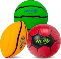 Nerf Micro Foam Sports Ball Set - Kids Foam Micro Football, Soccer Ball + Basketball Set Soft Stress Relief Foam Sports Set for Kids - Multicolor