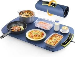 Electric Warming Tray - Foldable Food Warming Mat with 8 Temp Setting, Full-Surface Heat in 5s, 4 Hours Auto-Off, Easy to Clean with Nano-Material, for Buffet, for Party, for Thawing