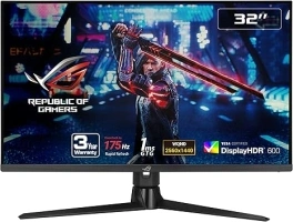 ASUS ROG Strix 32” 1440P Gaming Monitor (XG32AQ) - QHD (2560 x 1440), Fast IPS, 175Hz (OC), 1ms, G-SYNC compatible, Variable Overdrive, Eye Care, DisplayHDR 600, DisplayPort, HDMI, USB, 96% DCI-P3