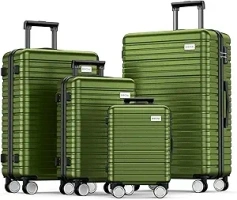 BEOW Luggage Sets 4 Piece, Expandable Luggage Sets with Spinner Wheels, TSA Lock Suitcases with Carry on Luggage (Olive Green)