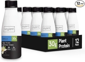 Soylent Complete Protein Shake, Vanilla, 30g Protein, Vegan, Dairy Free and 0g Sugar, Ready to Drink Protein Drinks, 11oz (12 Pack)