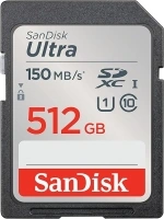 SanDisk 512GB Ultra SDXC UHS-I Memory Card - Up to 150MB/s, C10, U1, Full HD, SD Card - SDSDUNC-512G-GN6IN