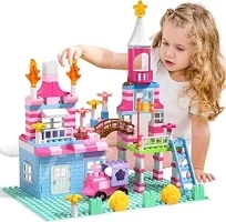 Lucky Doug Building Blocks Set for Kids Girls, 171 PCS Pink Princess Castle Blocks Toys, Building Sets Toys Birthday Gifts for Boys Girls Toddler