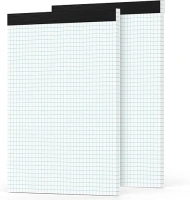 Graph Paper Pad 8.5 x 11, 2 Pack, 4x4 Graph Ruled, Grid Paper Pad 8-1/2" x 11", Blueprint Quadrille Pad, Easy Tears Off, Grid Pad Notebook 8.5 x 11, White 70 GSM Graft Paper, 30 Sheets/Pad