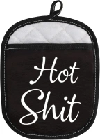 Funny Oven Pads Pot Holder with Pocket for Baker Hot Shit Humor Gift Gag Baking Gift (Hot Shit)