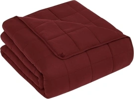 CuteKing Weighted Blanket - Weighted Blanket with Premium Glass Beads - Breathable Heavy Blanket for Comfort Sleep - Thick Blanket All Season (3lbs, 36"x48", Twin, Claret Red)