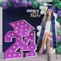 Graduation Decorations 2024 Purple Numbers: 3FT Graduation Decorations Class of 2024 - Large Marquee Numbers 24 for Kindergarten Preschool High School