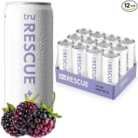 Tru Rescue Seltzer, Hydration Detox Drinks with Electrolytes, Blackberry Fruit Juice Flavored Sparkling Water, Caffeine Free, Kosher, Gluten Free, Vegan, Low Calories, No Sugar Added Beverages, 12oz (Pack of 12)