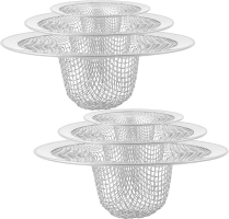 6pcs Kitchen sink strainer Bathroom Sink Strainer Tub Mesh Strainer, Stainless Steel Slop Basket Filter Trap, Hair Stopper for Bathroom Bathtub Drain