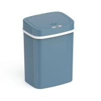 Nine Stars 3.2 Gallon Trash Can, Plastic Touchless Bathroom Trash Can, Steel Blue