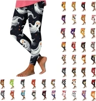 Halloween Leggings for Women Ghost Pumpkin Printed High Waist Yoga Pants Stretchy Athletic Legging Tights 2024