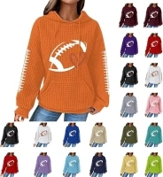 Game Day Football Hoodies For Women Graphic Print Sunday Sweatshirt Casual Long Sleeve Crewneck Fall Pullover