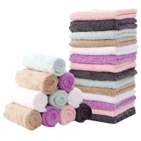 MOON PARK Baby Washcloths, 24 Pack - 8x8 Inches, Small Burp Cloths and Baby Wipes - Microfiber Coral Fleece Ultra Absorbent and Soft for Newborn, Infant and Toddlers - Multicolored