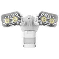 18-Watt White Motion Activated Outdoor Integrated LED Flood Light