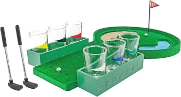 Fairly Odd Novelties Miniature Golf Drinking Game Set, Standard, Green, 1.75oz Glasses – Ultimate Tabletop Fun for Golf Enthusiasts & Party Lovers!