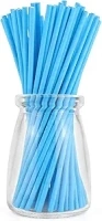 100pcs Paper Lollipop Sucker Sticks for Cake Pops Candy, 6-Inch by 5/32-Inch (Blue)