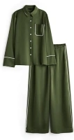 Ekouaer Silk Pajamas for Women Satin Pajama Sets Button Down Lounge Sets Silky Pajama Long Pants Sleepwear with Pockets