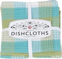 Now Designs Check Dishcloth Set, Leaf