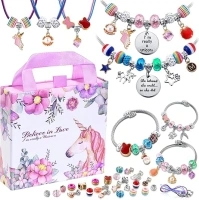 COO&KOO Charm Bracelet Making Kit, Girls Jewelry Making Kit 8-12 A Gifts for Ages 6 7 8 9 10 Crafts for Girls Perfect Unicorn Girls Toy That Imagination Self-Expression and Inspires Creativity