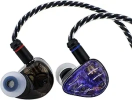 Linsoul QKZ x HBB Hades 9mm LCP Diaphragm Dual Dynamic Driver in-Ear Monitor, Hifi Bass Headphones, Wired IEM Earbuds with 3D-Printed Housing, 2-Pin Detachable Cable for Musician (without Mic)