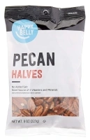 Happy Belly Pecan Halves, No Added Salt, 8 ounce (Pack of 1)